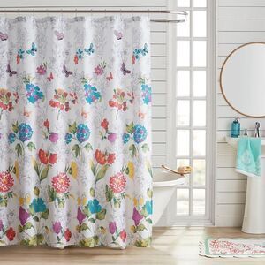 The Pioneer Woman Blooming Bouquet Floral Embroidered Cotton-Rich Shower Curtain